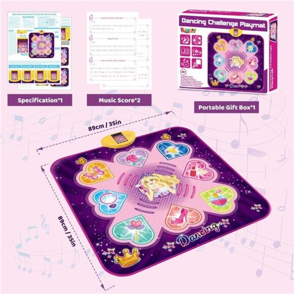 Dance Mat Toys for Kids – Musical Dancing Pad with LED Lights - Picture 6 of 7